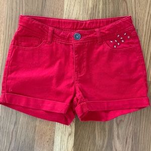 Old Navy Girls Red Star Stud Shorts